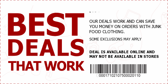 Junk Food Clothing Coupons