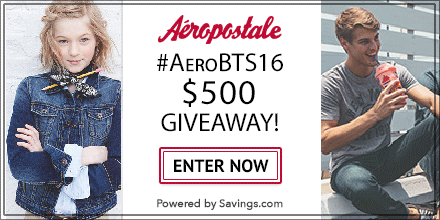 We’ve partnered with our friends at Aeropostale to give away $500 worth of Aeropostale gift cards to 10 lucky winners, plus get 30% off everything right now!