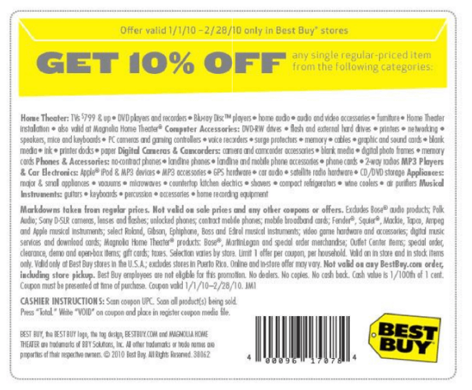 Best Buy Coupon Presents Customers Appreciate Their General Buying