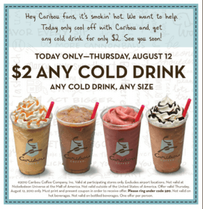 caribou coffee  coupons