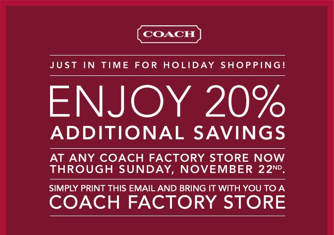 Coach sometimes offers coupons like this one: