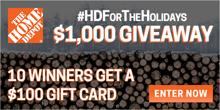 Enter to win a $100 Gift Card to Home Depot for all your holiday shopping this season! 