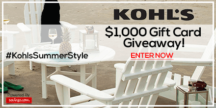 Kohls Giveaway,frugal, retail discounts, gift card giveaway, shop and win, pinitwin, summer style giveaway, summer appearal, summer discounts, frugal summer, summer trends, girly style, diy summer, crafty summer, win, giveaway