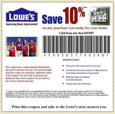 Printable on Lowes Coupons   Coupon Codes   Savings Com   Free Ground Shipping On