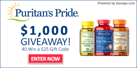 Puritan’s Pride Giveaway, Puritan’s Pride Gift Codes Puritan’s Pride contest Puritan’s Pride giveaway Puritan’s Pride win Puritan’s Pride vitamin Puritan’s Pride health Puritan’s Pride fitness Puritan’s Pride omega Puritan’s Pride affordable 