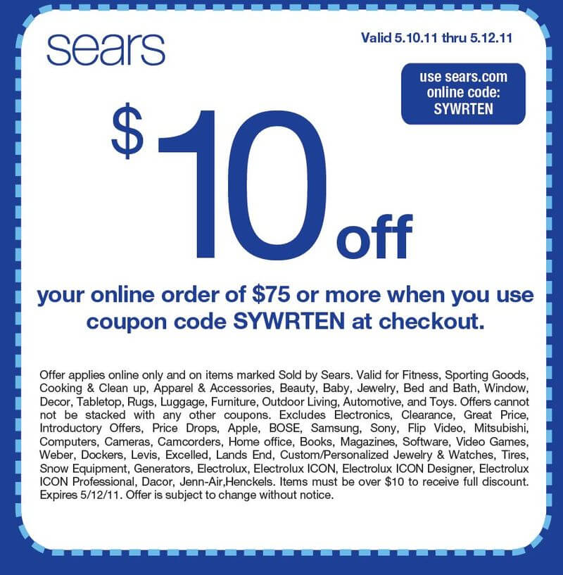 Sears Coupons Save 29 W 2015 Coupon Codes Discounts