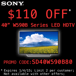 Sony $110 OFF LED HDTV, Enter to Win! A Sony PlayStation 4 +23% Off a 40″ Sony Smart LED HDTV ~ #SonySavings