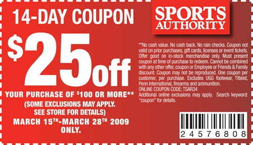 sports authority coupon code  free shipping