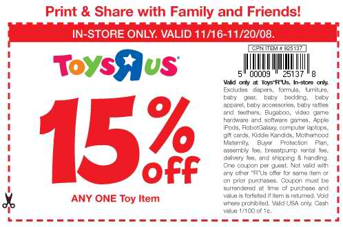 Toys R Coupon 121