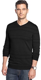 69% off Slim-Fit V-Neck Textured Alfani Sweater for Men, Now $21.99