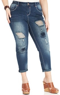 $36 off Hydraulic Plus Size Bailey Destructed Cropped Jeans - $36.54