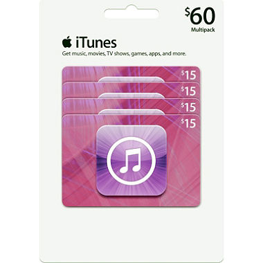17% off $60 Multi-Pack of iTunes Gift Cards + Free Shipping