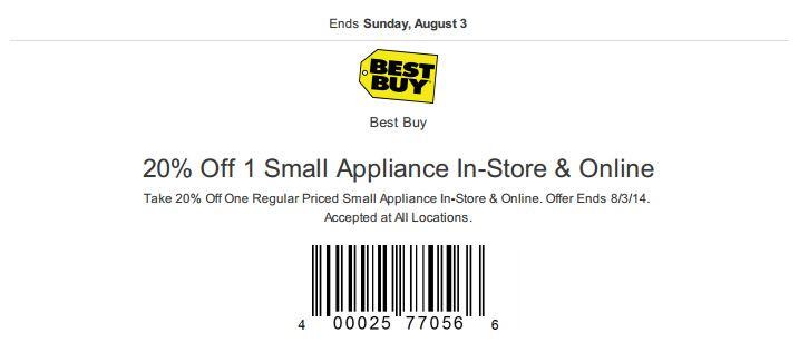 Printable: Save 20% on One Small Appliance