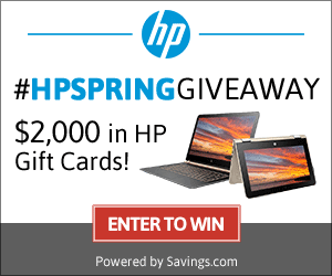 $250 HP Gift Card Giveaway - 8 Winners - Ends 5/6! (Plus $15 off $75 ...