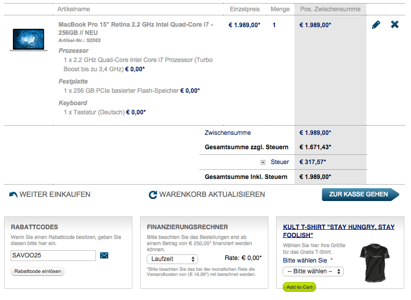 MacTrade Gutschein Einlösung